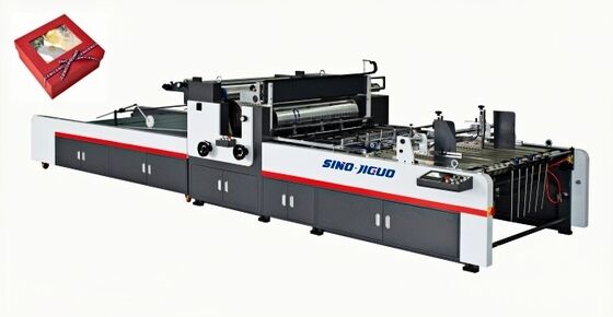 Automatyczna maszyna do łatania okien SINO JIGUO TC-1500A dla falistego i kartonowego. Rozmiar: 6200×2300×1700mm.